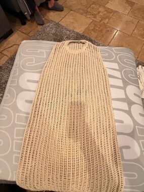 Sleeveless Knit Midi Dress in Beige